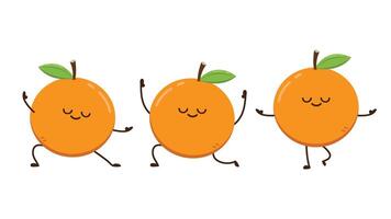 Orange cartoon vector. Orange character design. vector