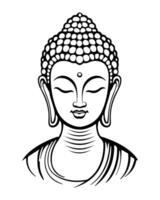 Buddha Bust vector template