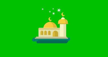 Luxus Grün Bildschirm Hintergrund Moschee Animation, elegant, modern, Muslim Hintergrund Animation video