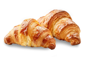 ai généré Frais croustillant croissant isolé sur transparent arrière-plan, fraîchement cuit Pâtisserie png