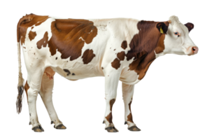 AI generated Cow with brown spots isolated png