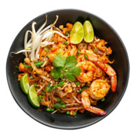 AI generated Pad Thai noodles isolated. Traditional Asian street food png