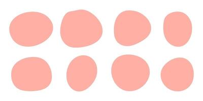 conjunto de resumen conformado pegatinas para único moderno diseños 8 resumen fluido formas en blanco antecedentes. rosado pegatinas para agregando texto, creando patrones, diseño y impresión. vector