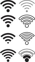 conjunto de Wifi icono aislado en blanco antecedentes vector