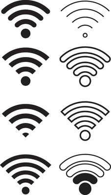 Set of wifi icon isolated on white background