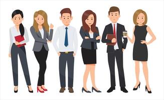 Set of business characters working in office. isolated vector design.