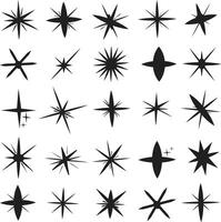 Twinkling star set isolated on white background. vector