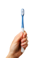 ai généré main en portant brosse à dents sur transparent Contexte png