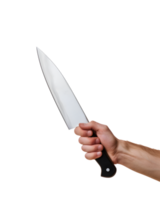 AI generated Kitchen Concept Hand with Chef's Knife on Clear Background png