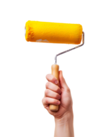 AI generated Hand Holding Paint Roller on Transparent Background png