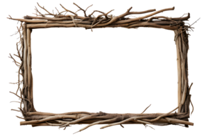 AI generated Root border frame PNG transparent background