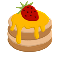 sweet pancake with strawberry png