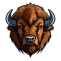 Collection of American Bison Bull Head Logo Designs Isolated png