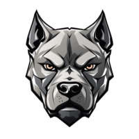 Collection of Angry Staring Pitbull Head Logo Designs Isolated png