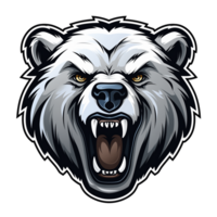 collection de en colère rugissement ours tête logo dessins isolé png