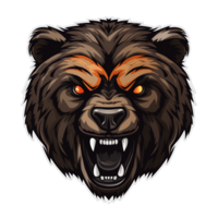 collezione di arrabbiato ruggente orso testa logo disegni isolato png