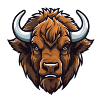 Collection of American Bison Bull Head Logo Designs Isolated png