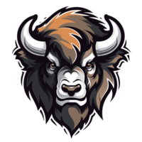 Collection of American Bison Bull Head Logo Designs Isolated png