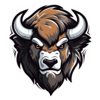 Collection of American Bison Bull Head Logo Designs Isolated png
