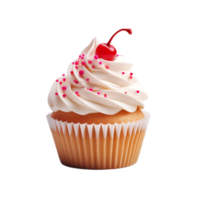 ai generato collezione di visivamente attraente burro crema glassatura superiore cupcakes isolato png