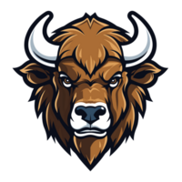 samling av amerikan bison tjur huvud logotyp mönster isolerat png
