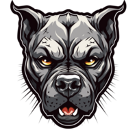 Collection of Angry Staring Pitbull Head Logo Designs Isolated png