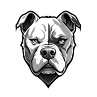 Collection of Angry Staring Pitbull Head Logo Designs Isolated png