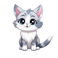 collection de charmant mignonne peu chat les dessins animés isolé png