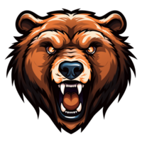 verzameling van boos brullen beer hoofd logo ontwerpen geïsoleerd png