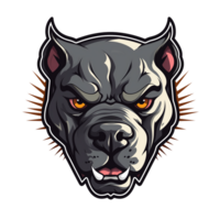 colección de enojado curioso pitbull cabeza logo diseños aislado png