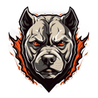 Collection of Angry Staring Pitbull Head Logo Designs Isolated png