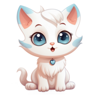 Collection of Lovely Cute Little Cat Cartoons Isolated png