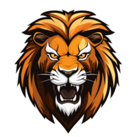 Collection of Angry Roaring Lion Head Logo Designs Isolated png