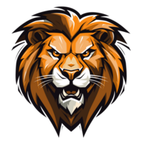 Collection of Angry Roaring Lion Head Logo Designs Isolated png