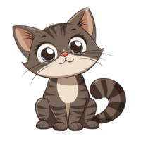 Collection of Lovely Cute Little Cat Cartoons Isolated png