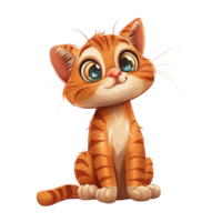 Collection of Lovely Cute Little Cat Cartoons Isolated png