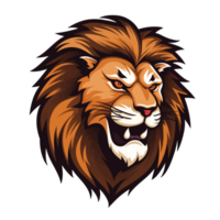 Collection of Angry Roaring Lion Head Logo Designs Isolated png