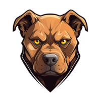 Collection of Angry Staring Pitbull Head Logo Designs Isolated png