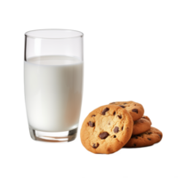 AI generated Collection of Visually Appealing Cookies and Glass of Milk Isolated png