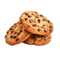 ai generado colección de visualmente atractivo chocolat chip galletas aislado png