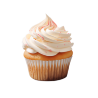 ai generato collezione di visivamente attraente burro crema glassatura superiore cupcakes isolato png