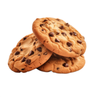 ai generado colección de visualmente atractivo chocolat chip galletas aislado png