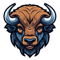 Collection of American Bison Bull Head Logo Designs Isolated png