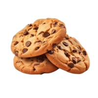 ai généré collection de visuellement attirant chocolat puce biscuits isolé png