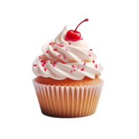 ai gegenereerd verzameling van visueel aantrekkelijk boter room suikerglazuur top cupcakes geïsoleerd png