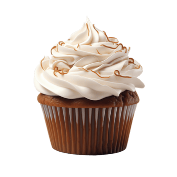 ai generado colección de visualmente atractivo mantequilla crema Formación de hielo parte superior magdalenas aislado png