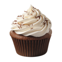 AI generated Collection of Visually Appealing Butter Cream Icing Top Cupcakes Isolated png