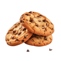 ai generato collezione di visivamente attraente cioccolato patata fritta biscotti isolato png