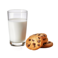 ai generiert Sammlung von visuell reizvoll Kekse und Glas von Milch isoliert png