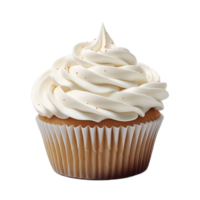 ai generato collezione di visivamente attraente burro crema glassatura superiore cupcakes isolato png